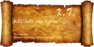 Kökény Tibor névjegykártya